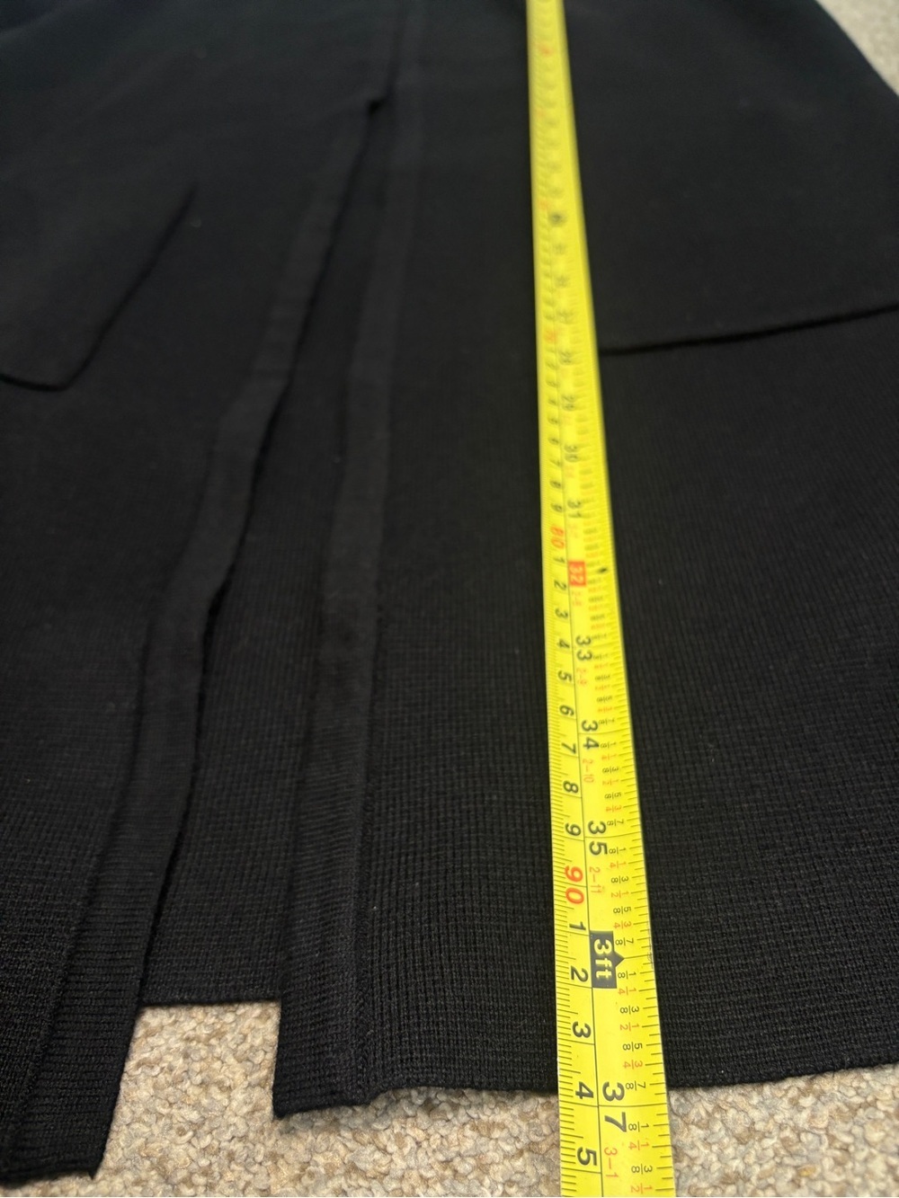 Women's black Open Front Cardigan Long Coatigan Sweater M - Picture 3 of 9